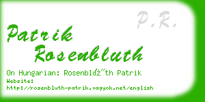 patrik rosenbluth business card